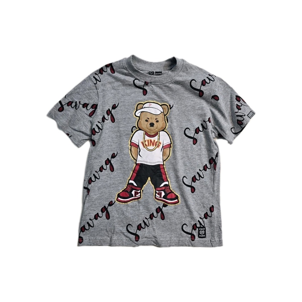 Phat Farm Boys‎ Bear Savage The  Gray Logo 8 NWT